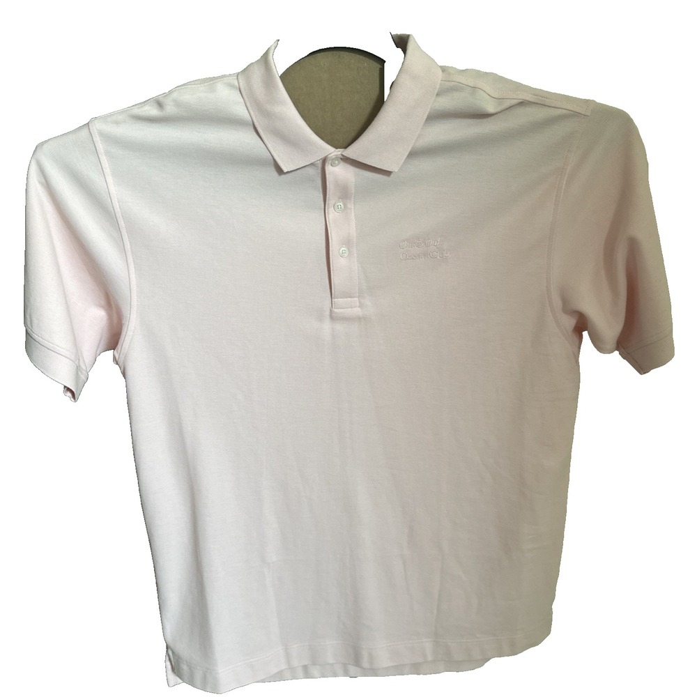 One & Only Ocean Club Men's Polo Shirt Size Large Short Sleeve Light Pink NWT